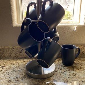 Crate&Barrel mug tree with coffee cups